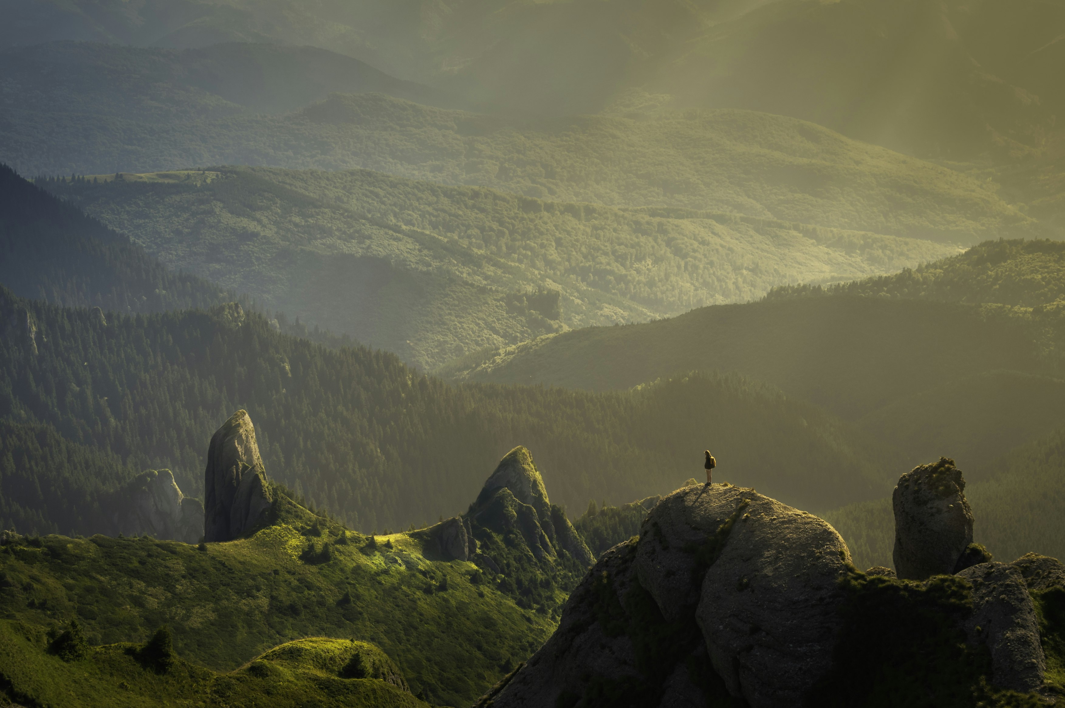 Sunrise over granite ridge